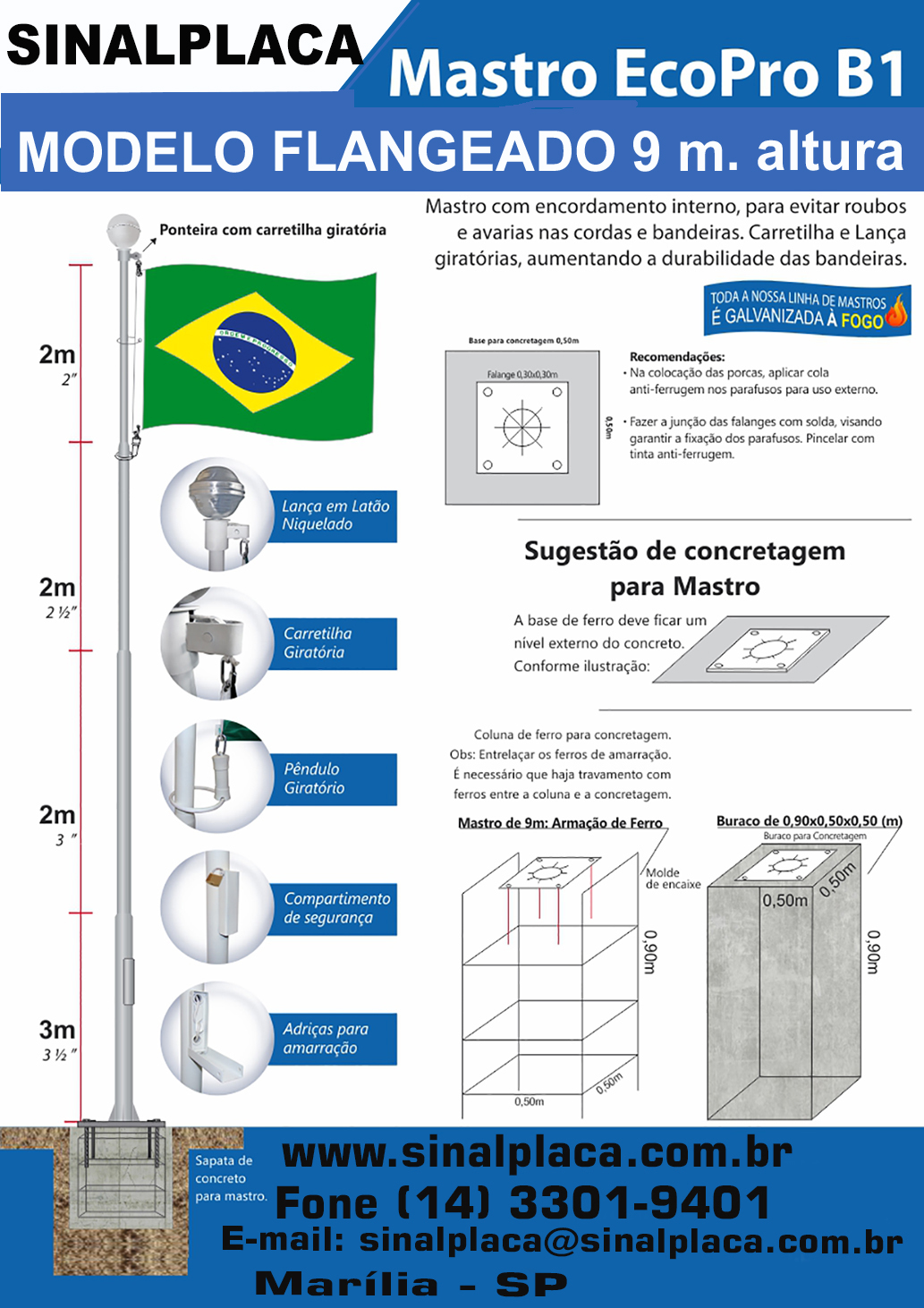 Mastro Tubo de A�o Galvanizado � Fogo